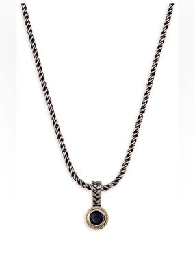 Effy Two-Tone Rope Pendant Necklace with Black Stone